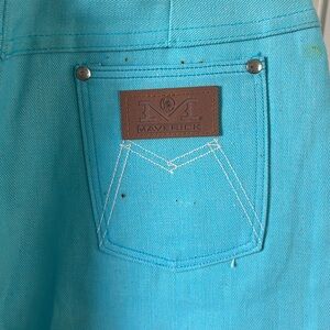 Vintage RARE Maverick turquoise colored women’s jeans  60s 60’s 70s 70’s 80s